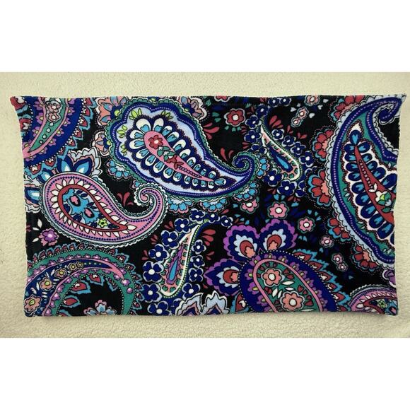 Vera Bradley Paisley Haymaker Fleece Blanket Black Multicolored 80X50 - Picture 3 of 6